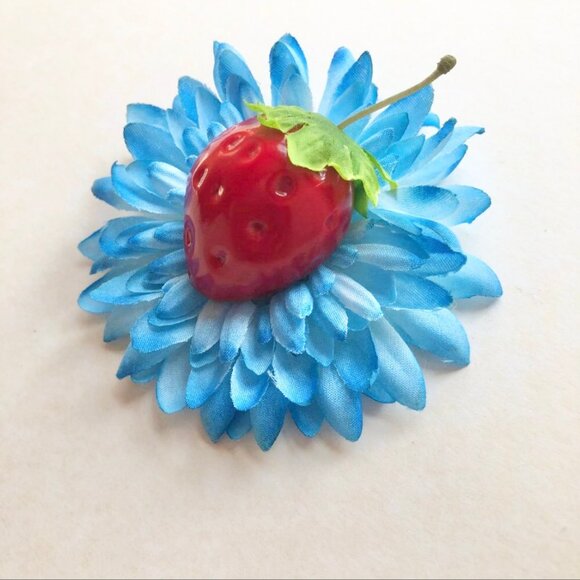 Retro Strawberry Flower Hair Clip Fascinator - Picture 2 of 5